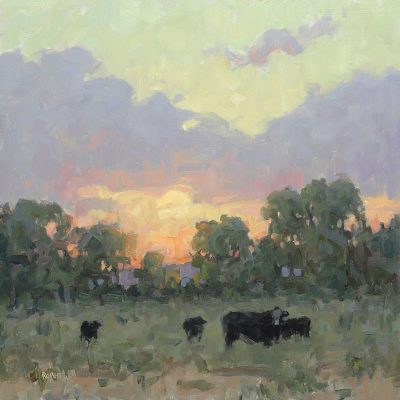 Sunset Grazing 12 x 12 Oil on panel - 2022 Western Regional Exhibition of the OPA